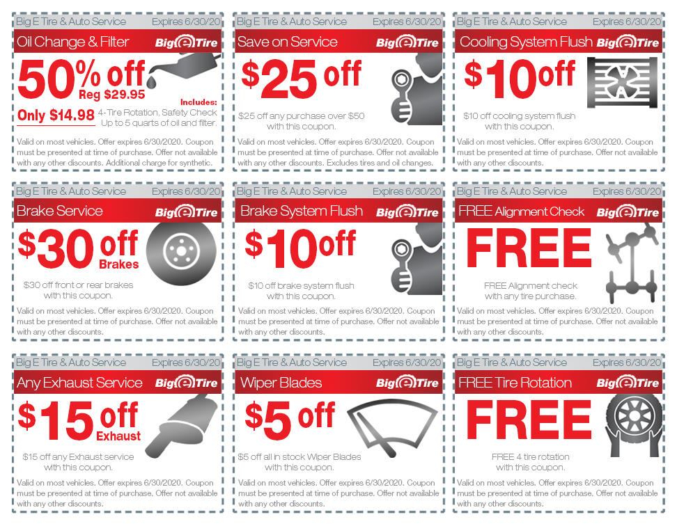 Promotions Big E Tire and Auto Service Vestal, Front Street, Court